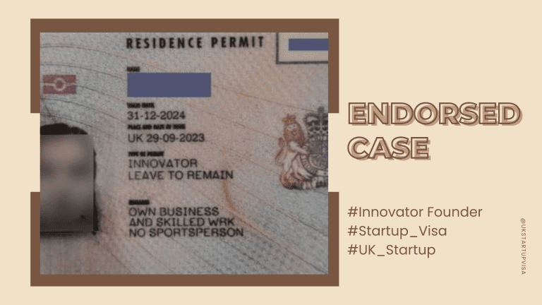 Redacted endorsement or visa outcome document example